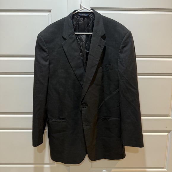 Brooks Brothers Blazer Mens 46 Black Brooksease Wool Blend Two Button Jacket USA - Picture 1 of 8